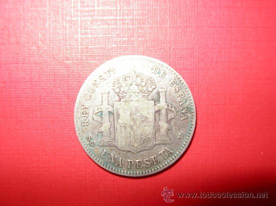 Monedas de Espa&ntilde;a: MONEDA DE 1 PESETA DEL A&Ntilde;O 1899 --- UNA - Foto 2