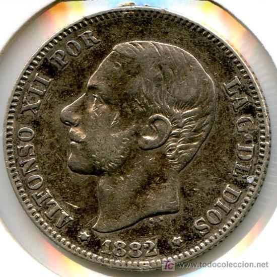Monedas de Espa&ntilde;a: 2 Pesetas de Alfonso XII. 1882 - Foto 1