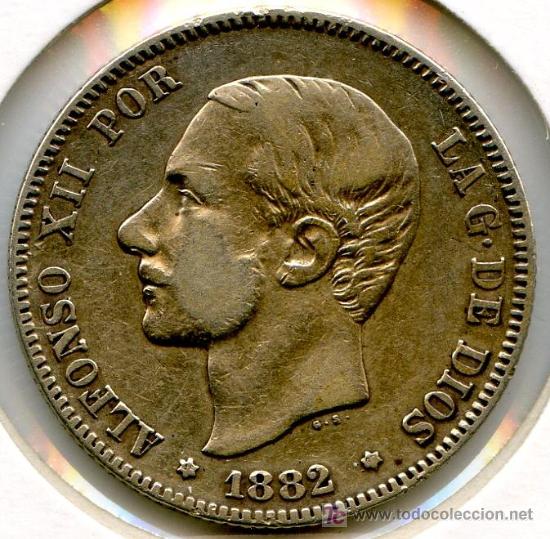Monedas de Espa&ntilde;a: 2 Pesetas de Alfonso XII. 1882 - Foto 1