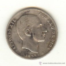 Monedas de España: 2- BARATOS 20 CENTAVOS DE PESO AÑO 1883 MANILA FILIPINAS ALFONSO XII 