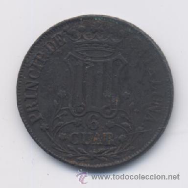 Monedas de Espa&ntilde;a: ISABEL II- 6 CUARTOS- 1841- BARCELONA - Foto 2