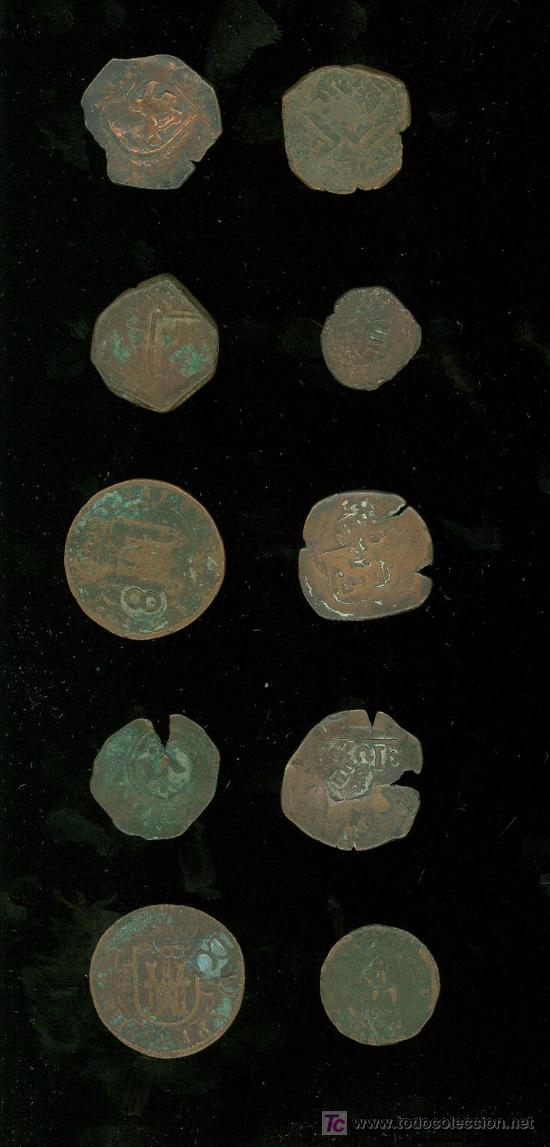 Monedas de Espa&ntilde;a: LOTE DE 10 MONEDAS RESELLADAS DE LOS AUSTRIAS. - Foto 2