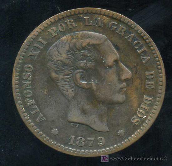 Monedas de Espa&ntilde;a: ALFONSO XII : 5 Centimos 1879 - Foto 1