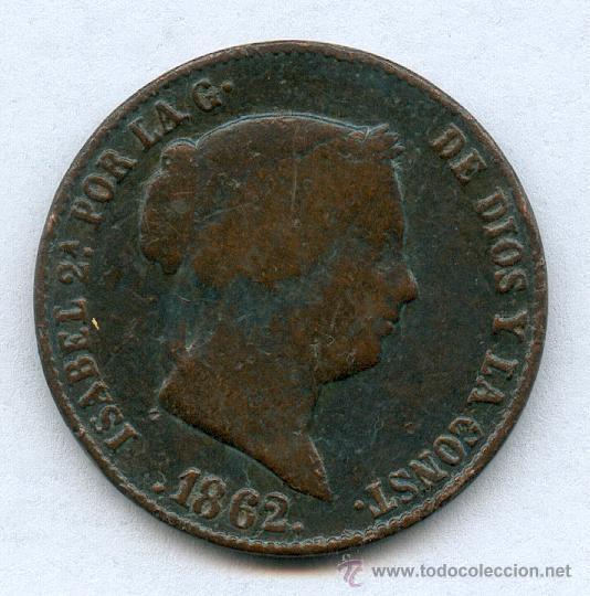 Monedas de Espa&ntilde;a: 25 CENTIMOS DE ISABEL II. A&Ntilde;O 1862 - Foto 1