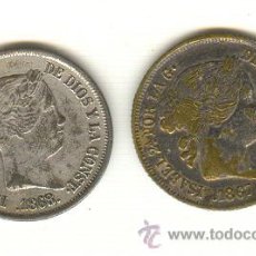 Monedas de España: 12-DOS CURIOSAS MONEDAS DE ISABEL II FALSAS DE ÉPOCA. Lote 22574490
