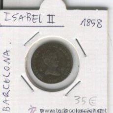 Monedas de España: MONEDA ANTIGUA. ESPAÑA. ISABELL II. BARCELONA.AÑO 1858. DOS MARAVEDIS.MUY BUENA CONSERVACION. . Lote 26566154