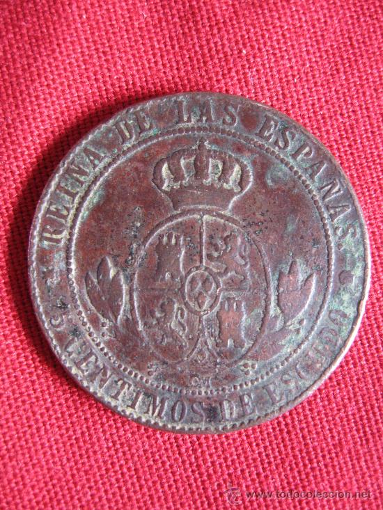 Monedas de Espa&ntilde;a: CINCO CENTIMOS ISABEL II - 1868 - Foto 1
