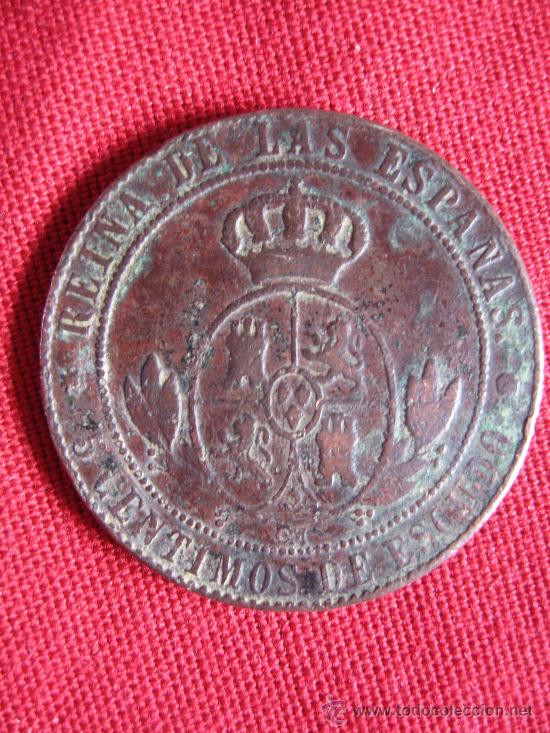 Monedas de Espa&ntilde;a: CINCO CENTIMOS ISABEL II - 1868 - Foto 2