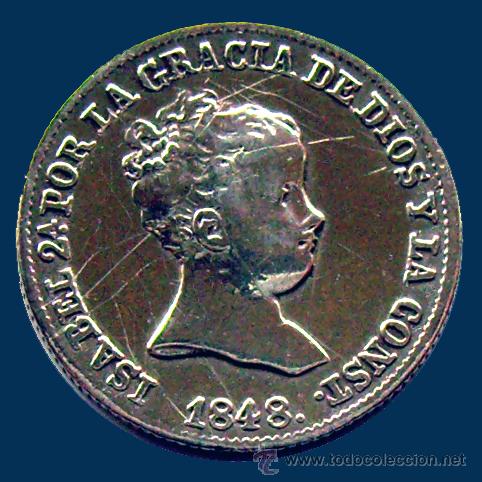Monedas de Espa&ntilde;a: ISABEL II , 1 REAL 1848 . CL . MADRID - Foto 1