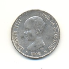 Monedas de España: 23- BONITAS CINCO PESETAS AÑO 1892 ALFONSO XIII FALSAS DE EPOCA. Lote 26066276