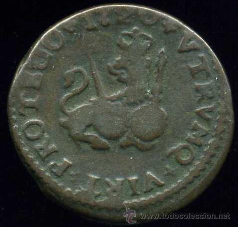 Monedas de Espa&ntilde;a: FELIPE V : 1 Maravedi 1720 BURGOS - Foto 2