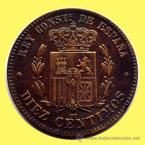 Monedas de Espa&ntilde;a: ALFONSO XII . 10 CENTIMOS 1879 - Foto 2