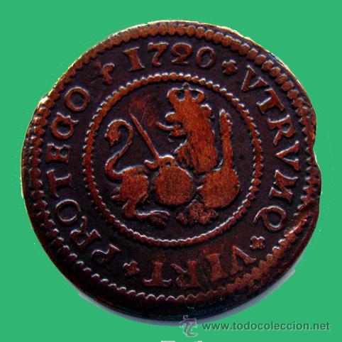 Monedas de Espa&ntilde;a: FELIPE V . 2 MARAVEDIS 1720 . BARCELONA - Foto 1