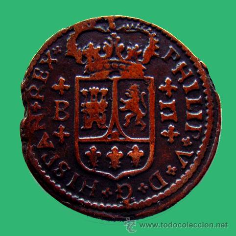 Monedas de Espa&ntilde;a: FELIPE V . 2 MARAVEDIS 1720 . BARCELONA - Foto 3