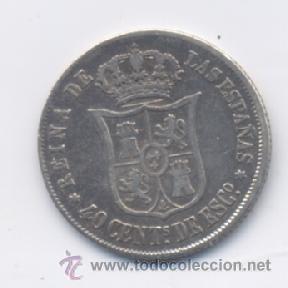 Monedas de Espa&ntilde;a: ISABEL II- 40 CENTIMOS DE ESCUDO-1864-MADRID - Foto 2