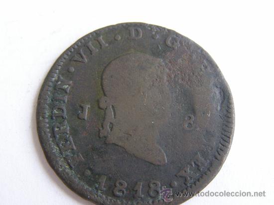 Monedas de Espa&ntilde;a: FERNANDO VII.8 MARAVEDIS.JUBIA.1818 - Foto 1