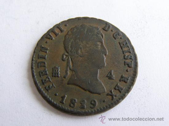 Monedas de Espa&ntilde;a: FERNANDO VII.4 MARAVEDIS.SEGOVIA.1829 - Foto 1