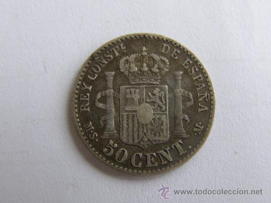 Monedas de Espa&ntilde;a: ALFONSO XII. 50 CENTIMOS.1881 8*1 - Foto 2