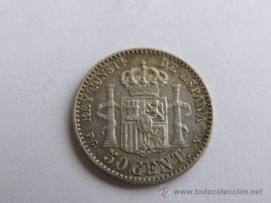 Monedas de Espa&ntilde;a: ALFONSO XIII. 50 CENTIMOS.1894 9*4 - Foto 2
