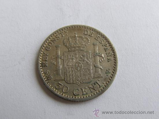 Monedas de Espa&ntilde;a: ALFONSO XIII. 50 CENTIMOS.1904 0*4 - Foto 2