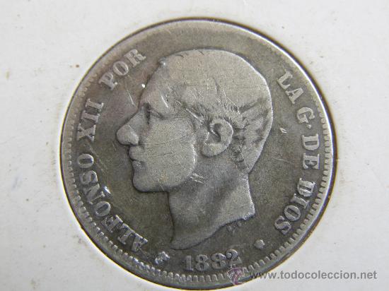 Monedas de Espa&ntilde;a: ALFONSO XII. DOS PESETAS.1882. - Foto 1
