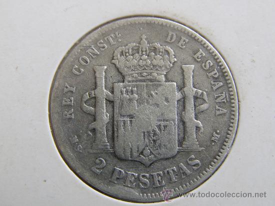 Monedas de Espa&ntilde;a: ALFONSO XII. DOS PESETAS.1882. - Foto 2