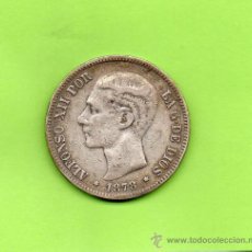 Monedas de España: MONEDA 5 PESETAS. ALFONSO XII. AÑO 1878. DEM. ESTRELLAS -- 78. DURO PLATA. ESPAÑA.