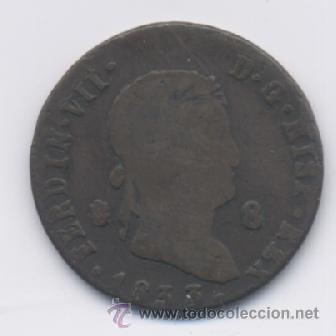 Monedas de Espa&ntilde;a: FERNANDO VII- 8 MARAVEDIS- 1833- SEGOVIA - Foto 1