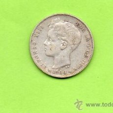 Monedas de España: MONEDA 1 PESETA. ALFONSO XIII. AÑO 1900. ESTRELLAS 1- 00. SMV. ESPAÑA. PLATA.. Lote 28239320