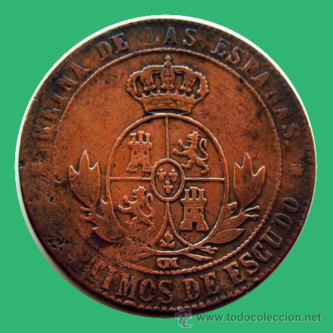 Monedas de Espa&ntilde;a: ISABEL II . 5 CENTIMOS DE ESCUDO . 1868 . BA - Foto 2