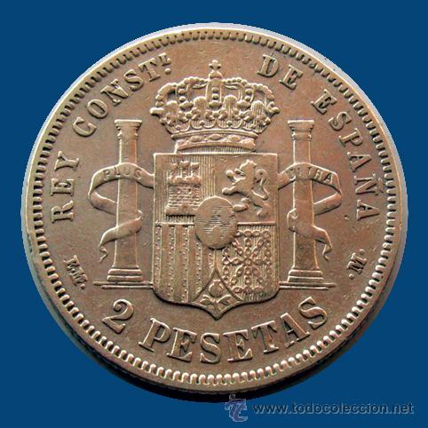 Monedas de Espa&ntilde;a: ALFONSO XII . 2 PESETAS 1879 * 18-79 - Foto 2