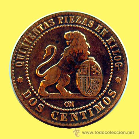 Monedas de Espa&ntilde;a: GOBIERNO PROVISIONAL . 2 CENTIMOS 1870 - Foto 1