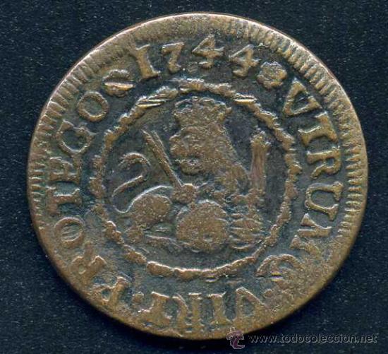 Monedas de Espa&ntilde;a: FELIPE V : 2 Maravedis 1744  Segovia - Foto 2