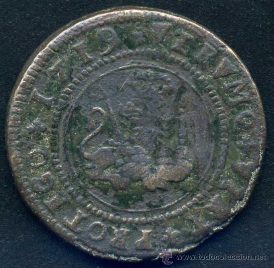 Monedas de Espa&ntilde;a: FELIPE V : 4 Maravedis 1719  Valencia - Foto 2