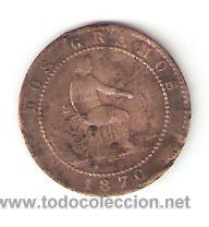 Monedas de Espa&ntilde;a: DOS CENTIMOS OM 1870 - Foto 2