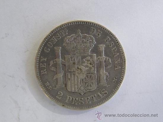 Monedas de Espa&ntilde;a: ALFONSO XII. DOS PESETAS.1882 - Foto 2