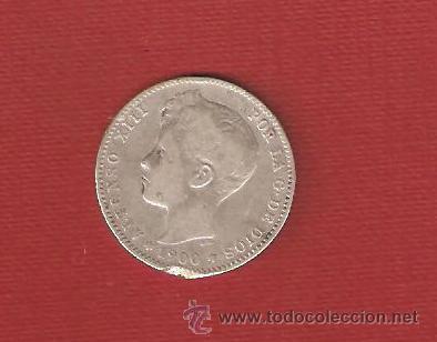 Monedas de Espa&ntilde;a: 1 pta. plata alfonso XIII a&ntilde;o 1900 - Foto 2