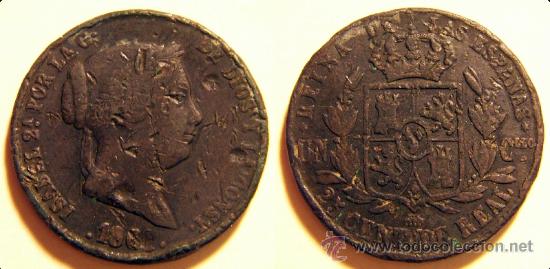 Monedas de Espa&ntilde;a: Moneda de 25 cent.de Real Isabel II Segovia 1861 - Foto 1
