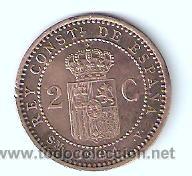 Monedas de Espa&ntilde;a: ALFONSO XIII DOS CENTIMOS 1904 MSV ESTRELLA 04 - Foto 2
