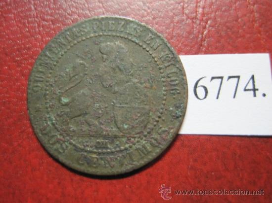 Monedas de Espa&ntilde;a: Espa&ntilde;a,  2  centimos  1870 , Gobierno Provisional - Foto 2