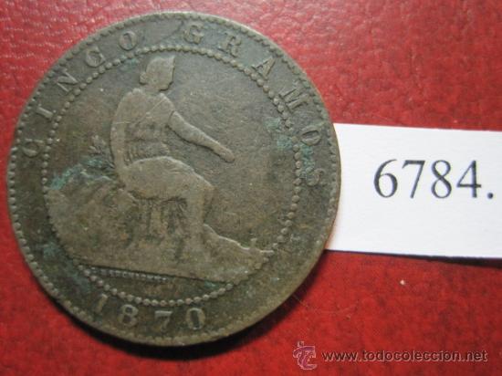 Monedas de Espa&ntilde;a: Espa&ntilde;a, 5  centimos  1870 ,  Gobierno Provisional - Foto 2