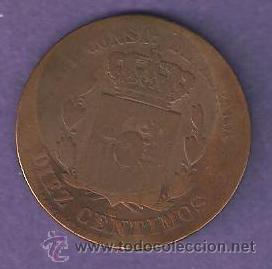 Monedas de Espa&ntilde;a: moneda 10 centimos  alfonso XII a&ntilde;o 1878 - Foto 2