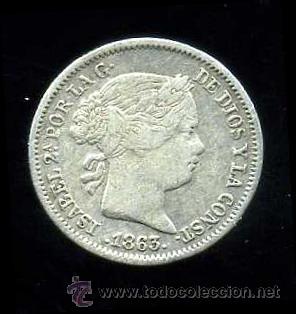 Monedas de Espa&ntilde;a: 1 Real de Plata de ISABEL II 1863 SEVILLA - Foto 1