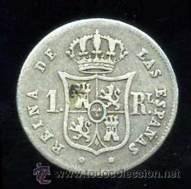 Monedas de Espa&ntilde;a: 1 Real de Plata de ISABEL II 1863 SEVILLA - Foto 2