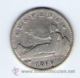 Moedas de Espanha: GOBIERNO PROVISIONAL 187050 CENTIMOS DE PESETA DE PLATA    NL184