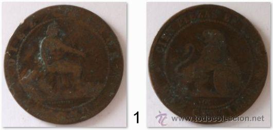 Monedas de Espa&ntilde;a: 10 CENTIMOS DEL GOBIERNO PROVISIONAL - Foto 1