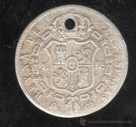 Monedas de Espa&ntilde;a: MONEDA DE 1 REAL. ISABEL II. 1848. MADRID CL - Foto 2