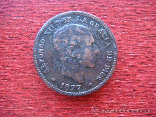 Monedas de Espa&ntilde;a: ALFONSO XII. 5-CENT. 1877. barcelona - Foto 2