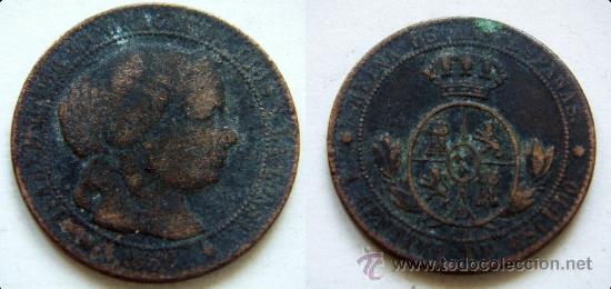 Monedas de Espa&ntilde;a: Moneda de Isabel II 1 centimo de Escudo 1868 Sevilla - Foto 1
