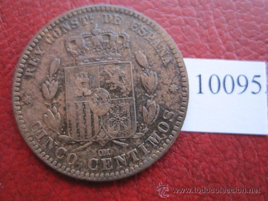 Monedas de Espa&ntilde;a: Espa&ntilde;a , 5 centimos 1877, Alfonso XII, 12 - Foto 2